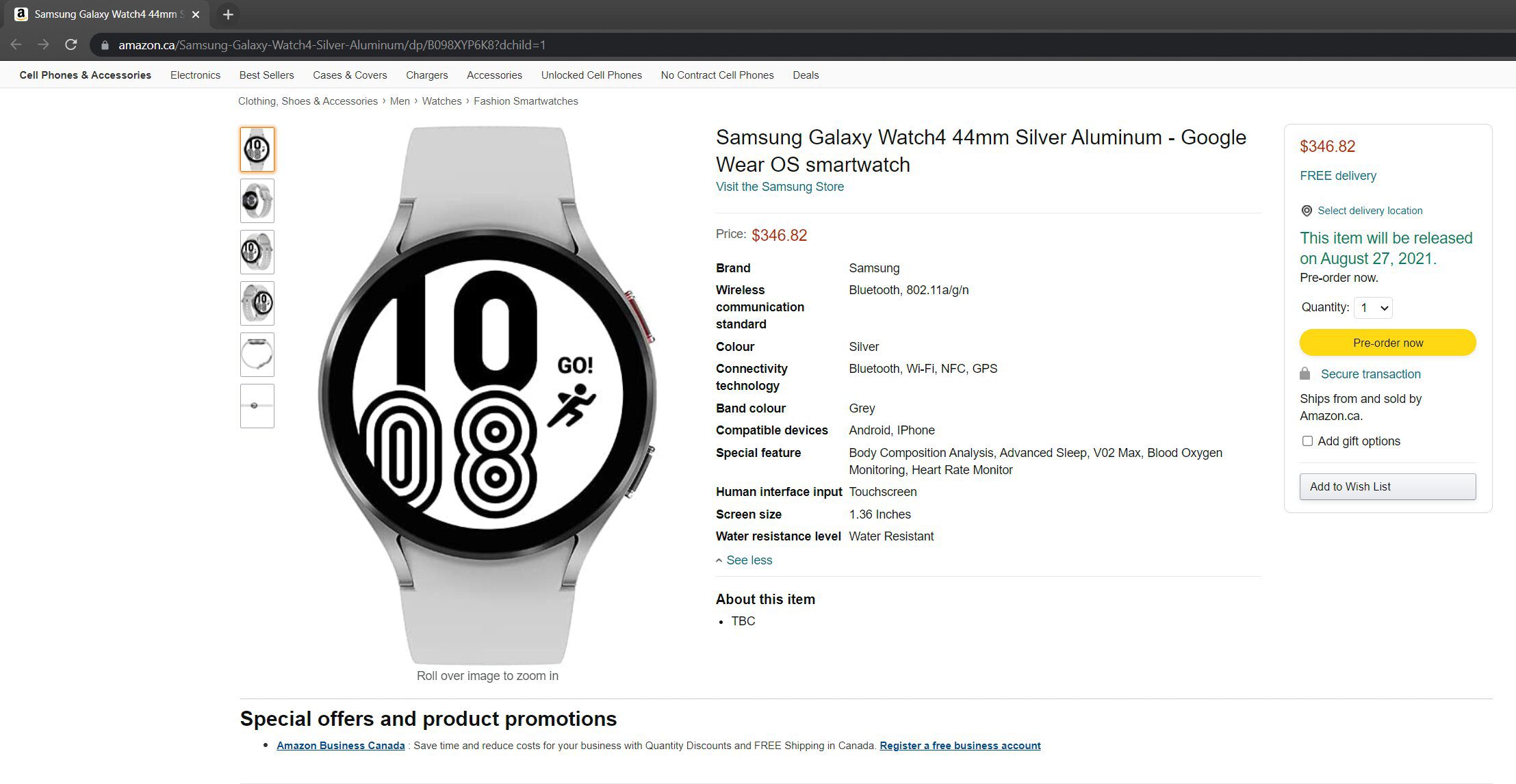 Galaxy Watch 4 - Amazon Canadá
