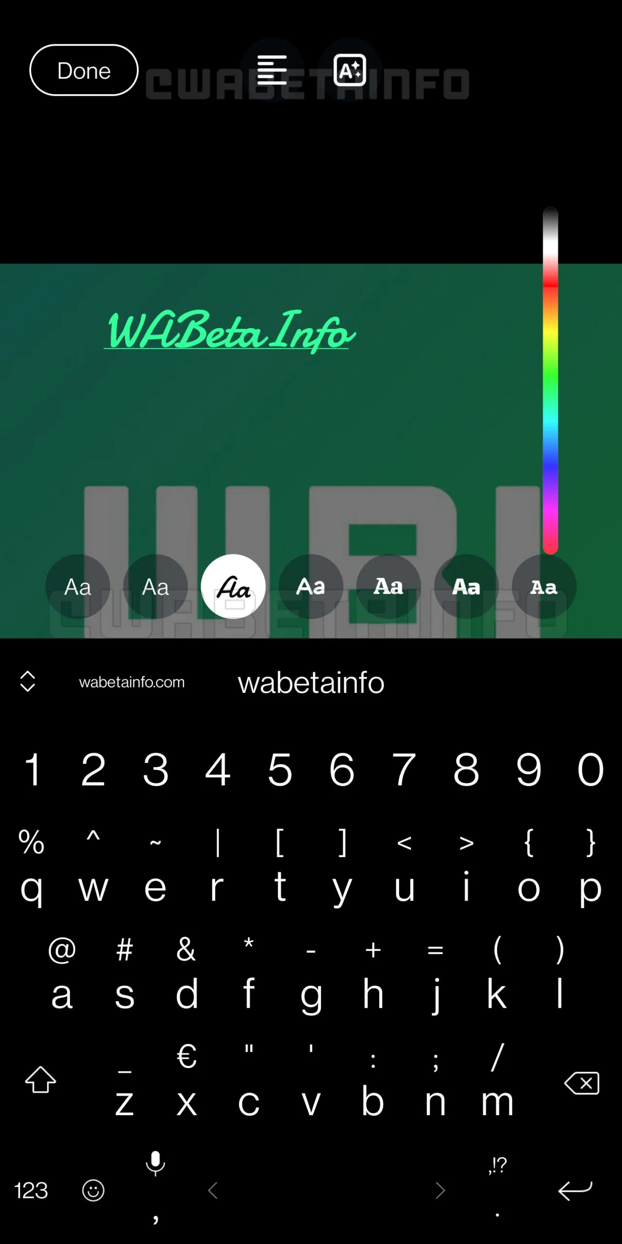 whatsapp beta new text editor