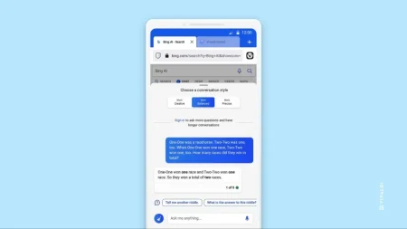 bing chat in vivaldi for android