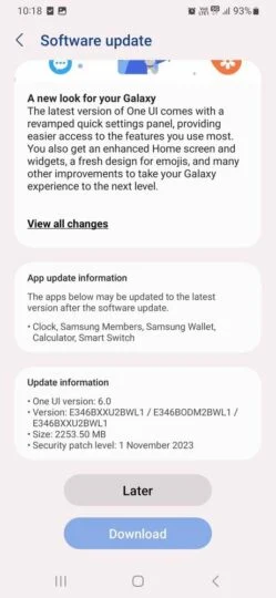samsung galaxy f34 5g android 14 one ui 6