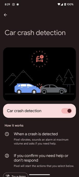 google car crash detection
