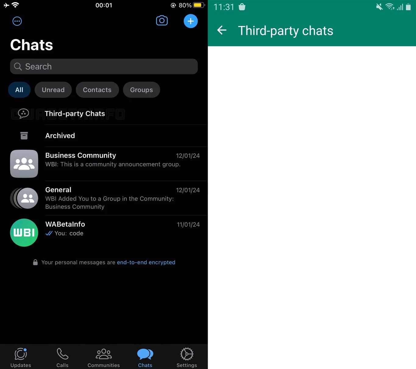 third party chats whatsapp