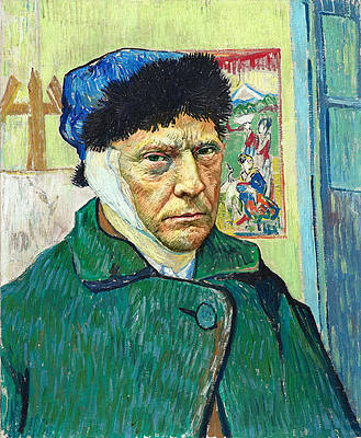 donald trump portrait with bandaged ear in the style of vincent van gogh nicko prints