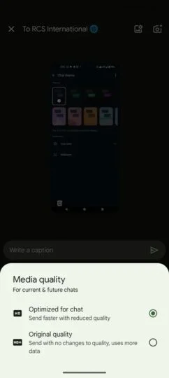 google messages hd image quality setting 242x540